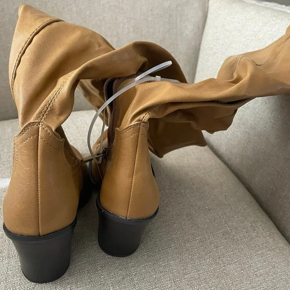 Franco Sarto L-Glenice 2 Knee High Women's Boot Camel Tan Size 7.5 Med, S75
